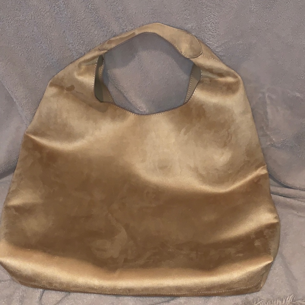 Gap Vegan Suede Slouchy Tote Bag in Honey Brown